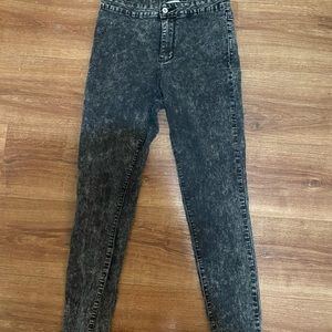 High waisted acid wash jeggings
